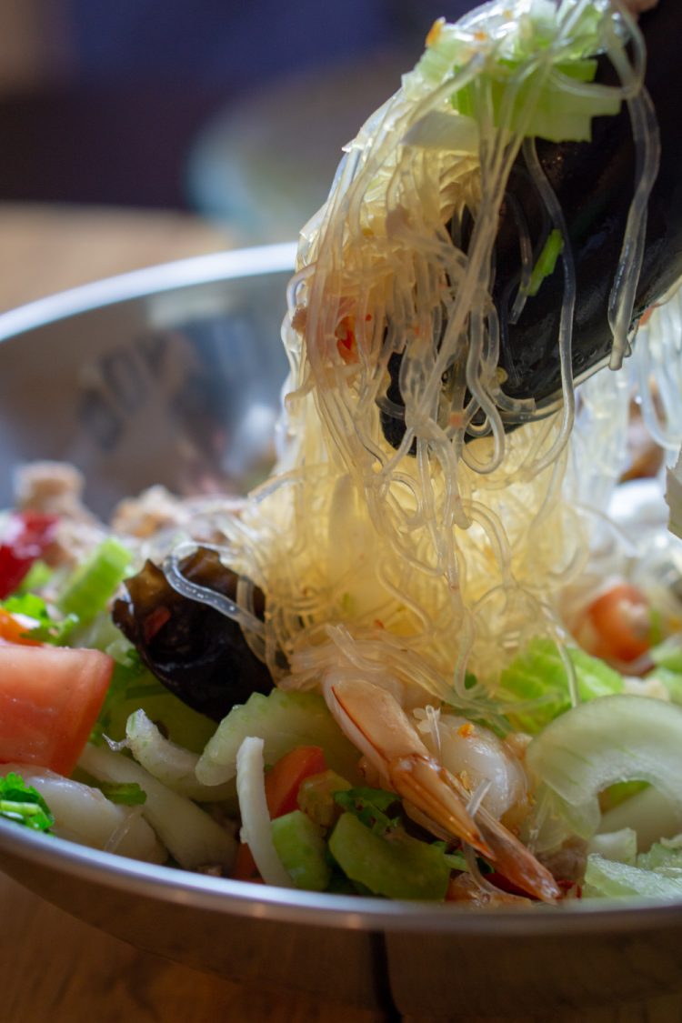Bean Thread noodle Salad with Seafood and ground pork