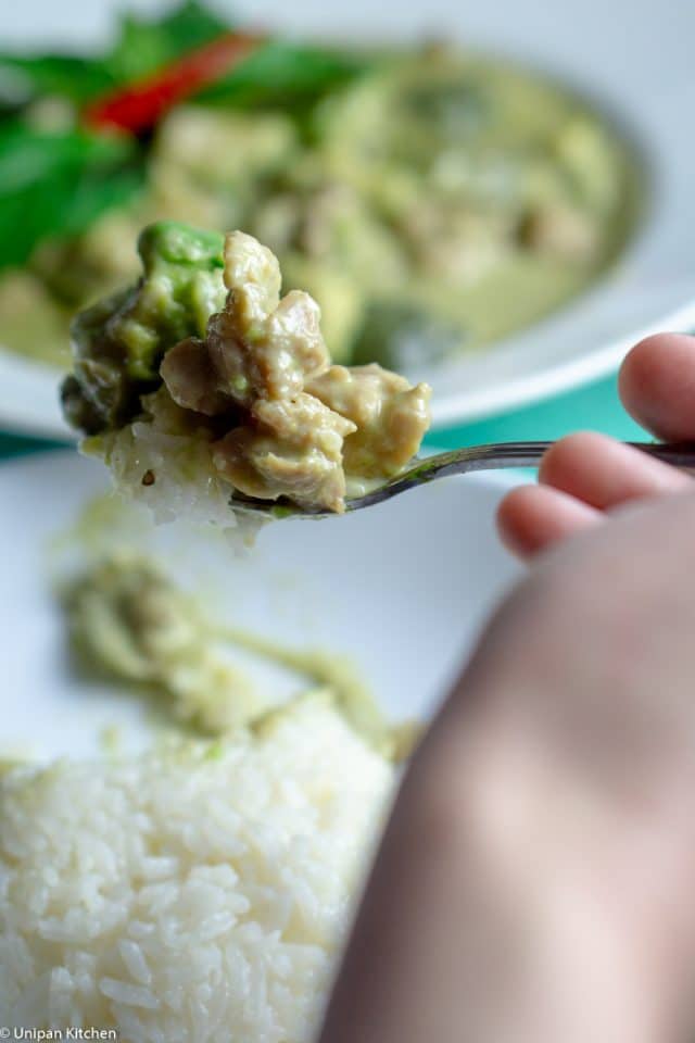 slow-cooking avocado green curry